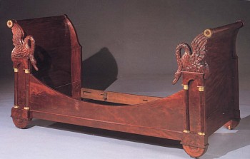 Jean Baptiste Camille Corot - Test Artist Series:&nbsp;19th Century FRENCH Empire Ormolu-Mounted Mahogany Bed