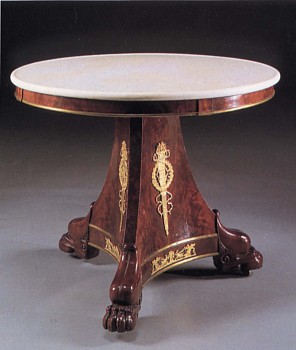 Work:&nbsp;19th Century FRENCH Late Empire Ormolu-Mounted Mahogany Center Table
