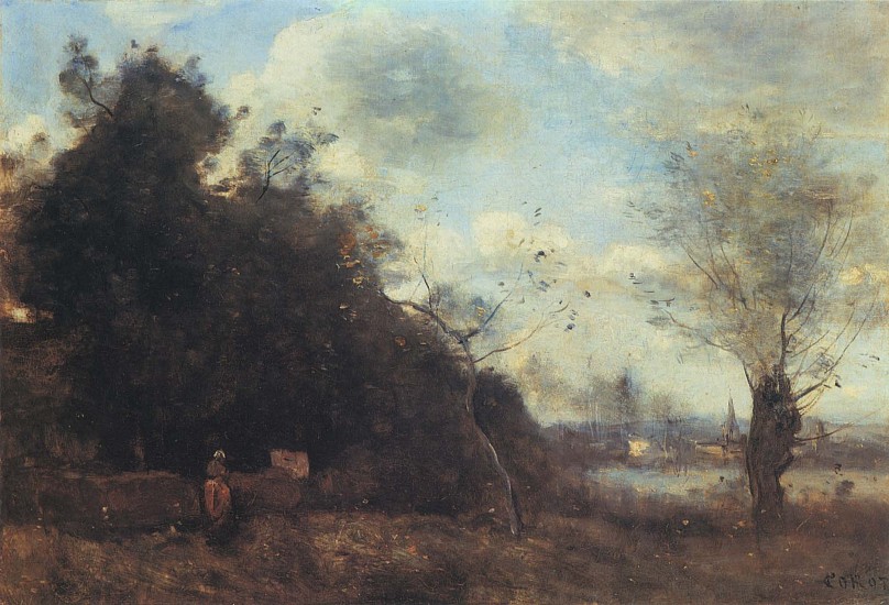 Jean Baptiste Camille Corot, Les Prés au Vieux Saule, 1870-73
Oil on canvas, 13 1/4 x 17 1/4 in. (33.7 x 43.8 cm)
COR-002-PA